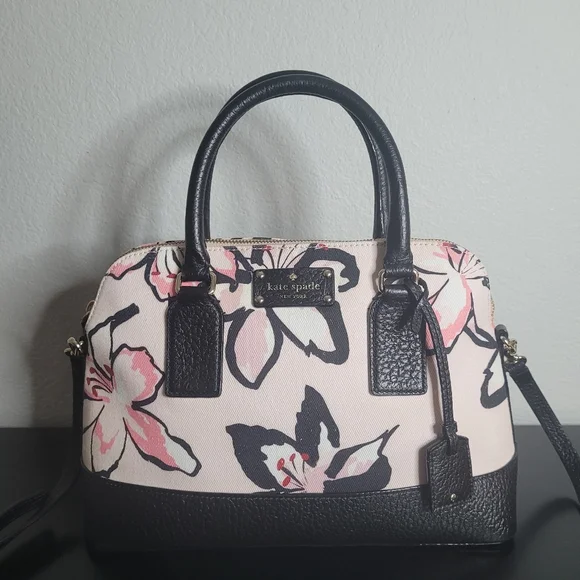 Kate Spade Bay Street Floral Rachelle Bag- Antilles Bubbles Tiger Lily Pink, Blk - Picture 2 of 16